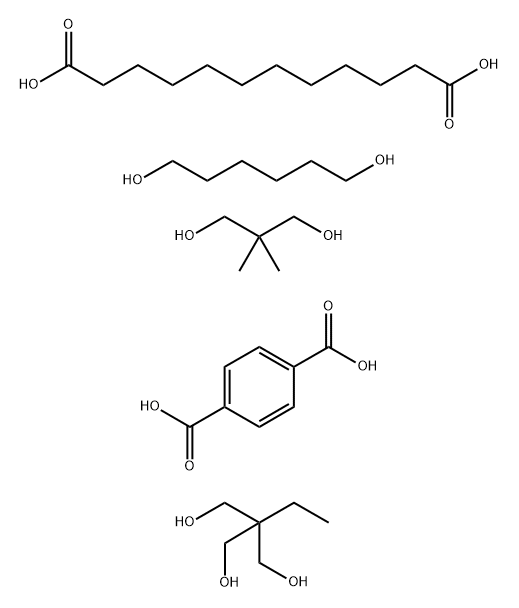 1,4-Benzenedicarboxylic acid, polymer with 2,2-dimethyl-1,3-propanediol, dodecanedioic acid, 2-ethyl-2-(hydroxymethyl)-1,3-propanediol and 1,6-hexanediol Struktur