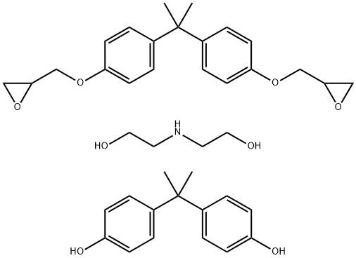 Phenol, 4,4'-(1-methylethylidene)bis-, polymer with 2,2'-[(1-methylethylidene)bis(4,1-phenyleneoxymethylene)]bis[oxirane], reaction products with diethanolamine Struktur