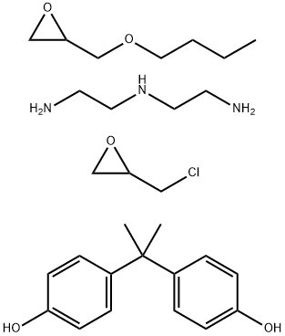 Phenol, 4,4'-(1-methylethylidene)bis-, polymer with N-(2-aminoethyl)-1,2-ethanediamine, (butoxymethyl)oxirane and (chloromethyl)oxirane Struktur