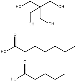 Heptanoic acid, mixed esters with pentaerythritol and valeric acid Struktur