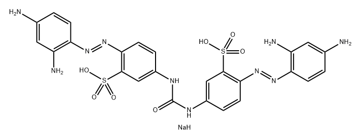 Benzenesulfonic acid, 3,3'-(carbonyldiimino)bis[6-[(2,4-diaminophenyl)azo]-, disodium salt Struktur