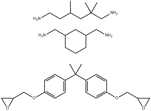 1,3-Cyclohexanedimethanamine, polymer with 2,2-(1-methylethylidene)bis(4,1-phenyleneoxymethylene)bisoxirane and 2,2,4-trimethyl-1,6-hexanediamine Struktur