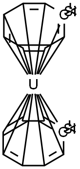 Uranium, bis[(eta8-1,3,5,7-cyclooctatetraenyl)trimethylsilane]- Struktur