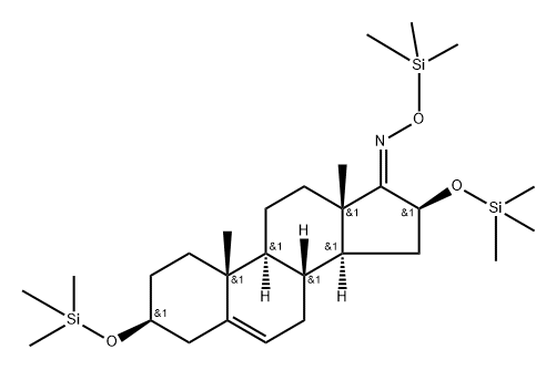 3β,16β-Bis(trimethylsiloxy)androst-5-en-17-one O-(trimethylsilyl)oxime Struktur