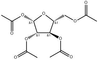 β-D-Arabinofuranose, 1,2,3,5-tetraacetate Struktur