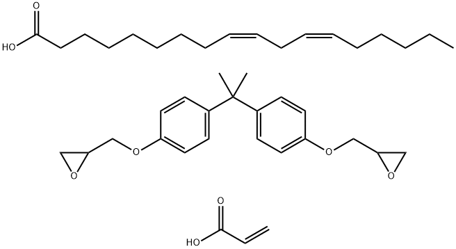 9,12-Octadecadienoic acid (9Z,12Z)-, dimer, polymer with 2,2-(1-methylethylidene)bis(4,1-phenyleneoxymethylene)bisoxirane and 2-propenoic acid Struktur