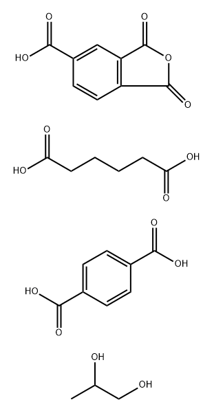 1,4-benzenedicarboxylic acid, polymer with1,3-dihydro-1,3-dioxo-5-isobenzofurancarboxylic acid, hexanedioic acidand 1,2-propanediol Struktur