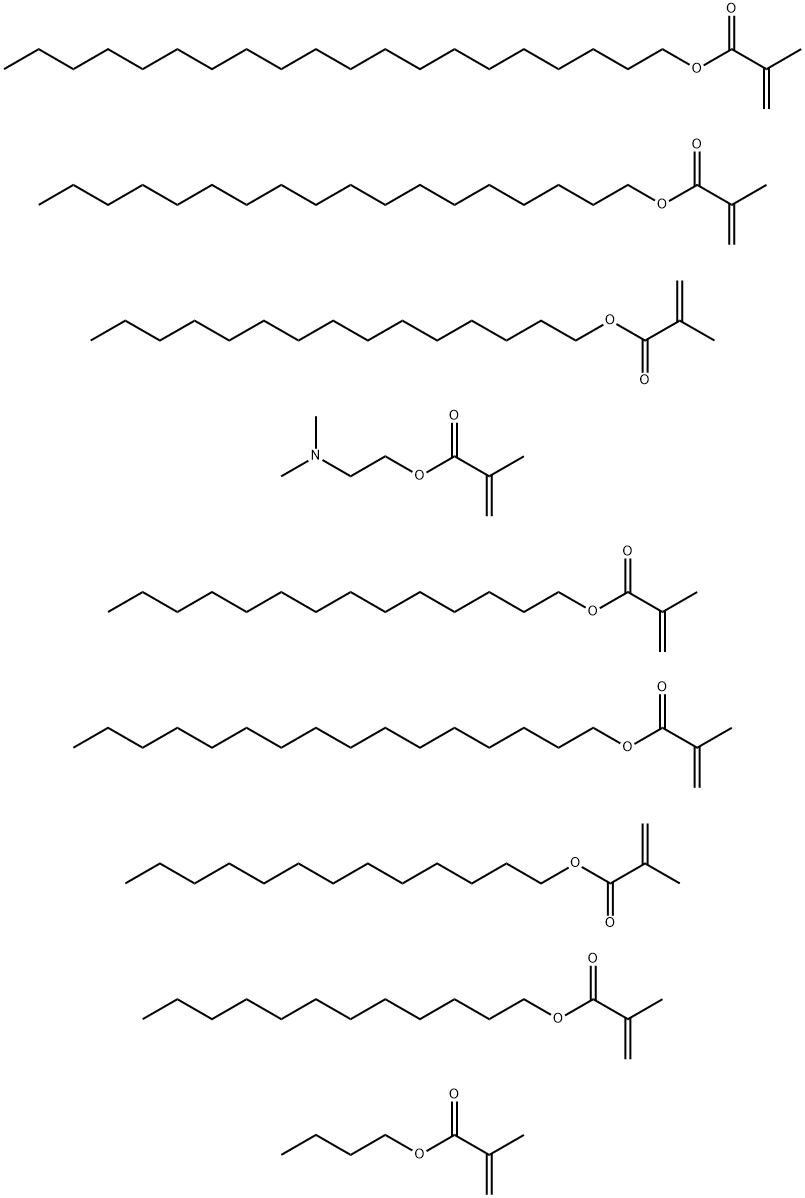 2-Propenoic acid, 2-methyl-, butyl ester, polymer with 2-(dimethylamino)ethyl 2-methyl-2-propenoate, dodecyl 2-methyl-2-propenoate, eicosyl 2-methyl-2-propenoate, hexadecyl 2-methyl-2-propenoate, octadecyl 2-methyl-2-propenoate, pentadecyl 2-methyl-2-prop Struktur