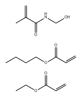 2-Propenamide, N-(hydroxymethyl)-2-methyl-, polymer with butyl 2-propenoate and ethyl 2-propenoate Struktur