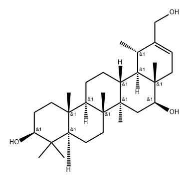 (18α,19α)-Urs-20-ene-3β,16β,30-triol Struktur