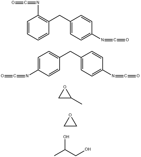 1,2-Propanediol, polymer with 1-isocyanato-2-(4-isocyanatophenyl)methylbenzene, 1,1-methylenebis4-isocyanatobenzene, methyloxirane and oxirane Struktur