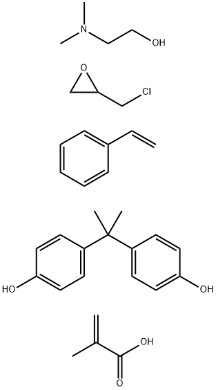 2-Propenoic acid, 2-methyl-, polymer with (chloromethyl)oxirane, 2-(dimethylamino)ethanol, ethenylbenzene and 4,4-(1-methylethylidene)bisphenol Struktur