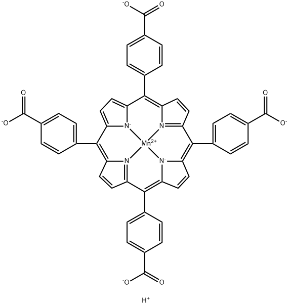 Manganate(4-),[[4,4',4'',4'''-(21H,23H-porphine-5,10,15,20-tetrayl-κN21,κN22,κN23,κN24)tetrakis[benzoato]](6-)]-,hydrogen (1:4),(SP-4-1)- Struktur