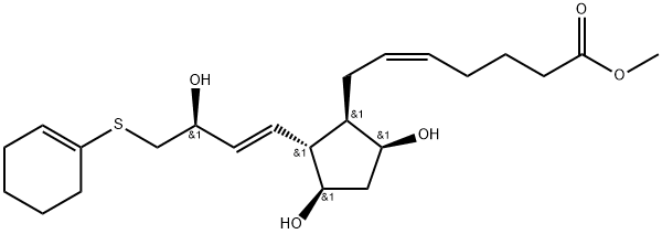 (Z)-7-[(1R)-2β-[(E,S)-3-Hydroxy-4-(1-cyclohexen-1-ylthio)-1-butenyl]-3α,5α-dihydroxycyclopentan-1α-yl]-5-heptenoic acid methyl ester Struktur