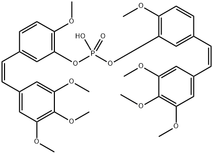 Phenol, 2-methoxy-5-[(1Z)-2-(3,4,5-trimethoxyphenyl)ethenyl]-, 1,1'-(hydrogen phosphate) Struktur