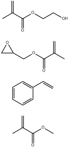 2-Propenoic acid, 2-methyl-, 2-hydroxyethyl ester, polymer with ethenylbenzene, methyl 2-methyl-2-propenoate and oxiranyl 2-methyl-2-propenoate Struktur