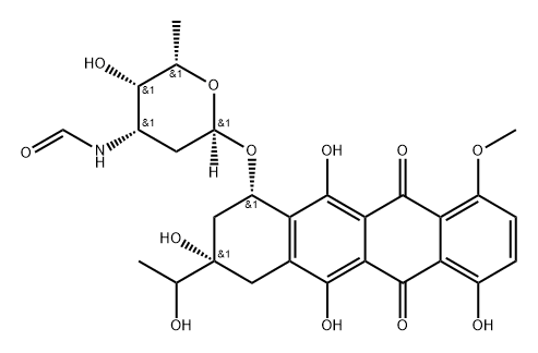 N-formyl-1-hydroxy-13-dihydrodaunomycin Struktur