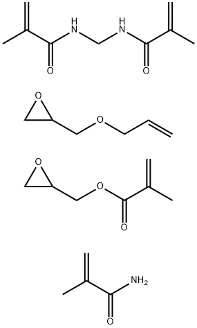 2-Propenoic acid, 2-methyl-, oxiranylmethyl ester, polymer with N,N-methylenebis2-methyl-2-propenamide, 2-methyl-2-propenamide and (2-propenyloxy)methyloxirane Struktur