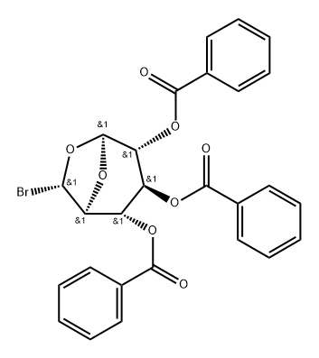 .beta.-D-Glucopyranose, 1,6-anhydro-6-C-bromo-, tribenzoate, (6S)- Struktur