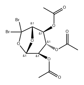 .beta.-D-Glucopyranose, 1,6-anhydro-6,6-di-C-bromo-, triacetate Struktur