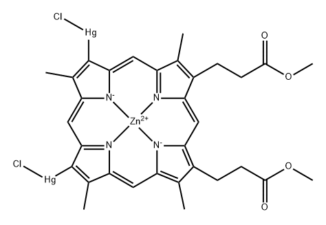 Mercury, dichloro[μ3-[dimethyl 3,7,12,17-tetramethyl-21H,23H-porphine-2,18-dipropanoato(4-)-κC8:κC13:κN21,κN22,κN23,κN24]](zinc)di- (9CI)