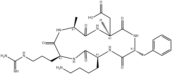 cyclo (Arg-Ala-Asp-d-Phe-Lys) Struktur