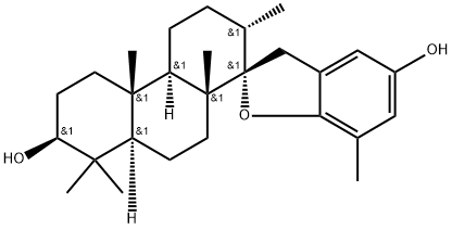 (13S)-14,17-Epoxy-4,4,8-trimethyl-16,24-cyclo-13,17-seco-5α-chola-16,20(22),23-triene-3β,23-diol Struktur