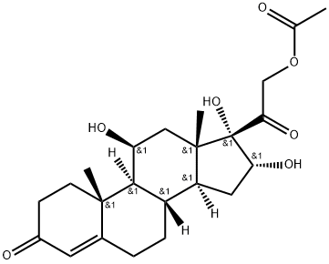 Pregn-4-ene-3,20-dione, 21-(acetyloxy)-11,16,17-trihydroxy-, (11β,16α)- (9CI) Struktur