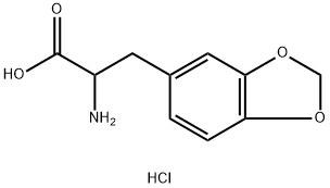 2-Amino-3-(benzo[d][1,3]dioxol-5-yl)propanoic acid hydrochloride Struktur