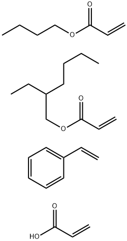 2-Propenoic acid, polymer with butyl 2-propenoate, ethenylbenzene and 2-ethylhexyl 2-propenoate Struktur