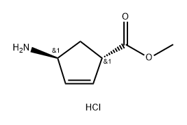 (1R,4R)-rel-4-Amino-2-cyclopentene-1-carboxylic Acid Methyl Ester Hydrochloride Struktur