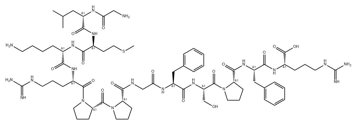 bradykinin, Gly-Leu-Met-Lys Struktur