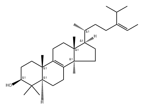 Lanost-8-en-3-ol, 24-ethylidene-, (3β,24Z)- Struktur