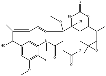 Maytansine, O3-acetyl-O3-de2-(acetylmethylamino)-1-oxopropyl-15-hydroxy-, (15R)- Struktur