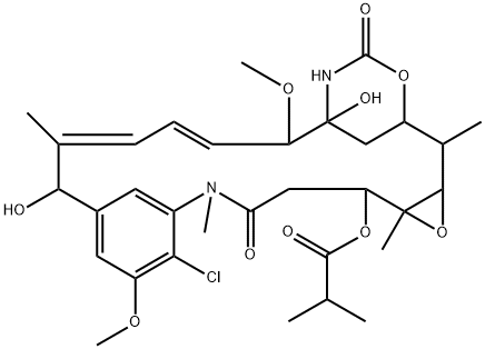 Maytansine, 2-de(acetylmethylamino)-15-hydroxy-2-methyl-, (15R)- Struktur