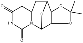 2',3,-O-isopropylidene-5'-deoxy-6(R),5'-cyclo-5,6-dihydrouridine Struktur