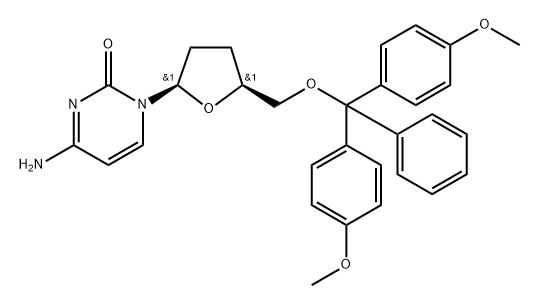 2',3'-Dideoxy-5'-O-DMT-cytidine Struktur