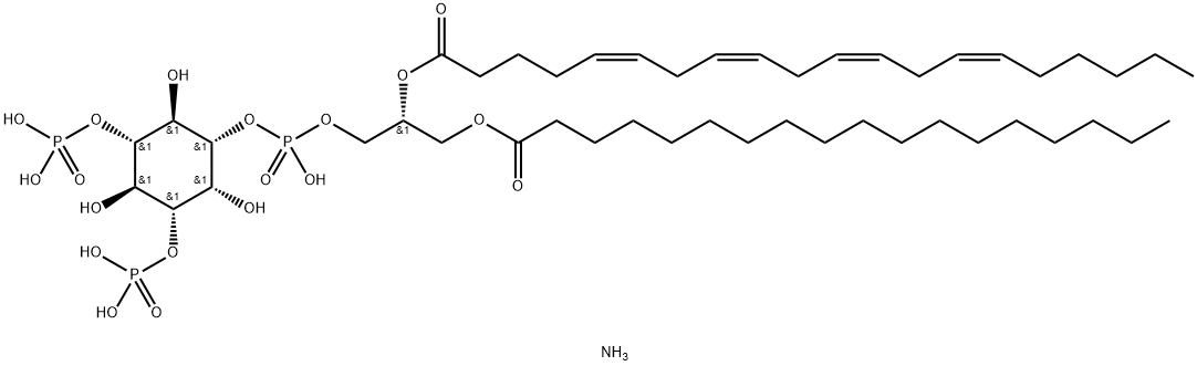 1-stearoyl-2-arachidonoyl-sn-glycero-3-phospho-(1'-Myo-inositol-3',5'-bisphosphate) (aMMoniuM salt) Struktur