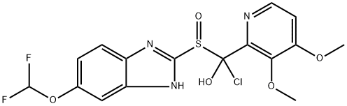 2-Pyridinemethanol, α-chloro-α-[[6-(difluoromethoxy)-1H-benzimidazol-2-yl]sulfinyl]-3,4-dimethoxy- Struktur