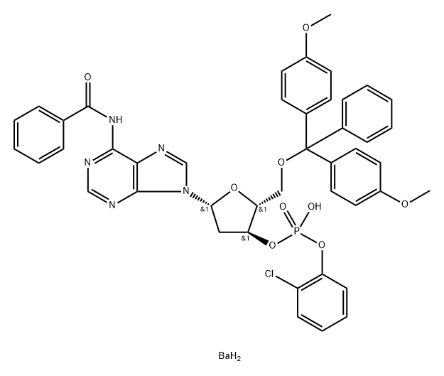 BZ-DMT-DEOXYADENOSINE 2-CLPH DIESTER BARIUM) Struktur