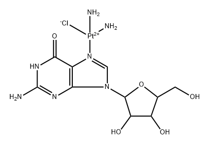 diamminechloro(guanosine-N(7))platinum(II) Struktur