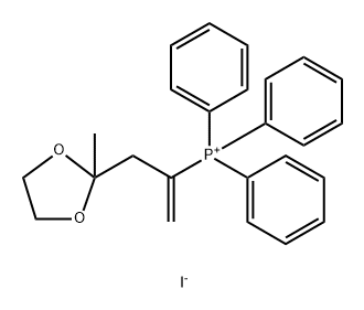 Phosphonium, [1-[(2-methyl-1,3-dioxolan-2-yl)methyl]ethenyl]triphenyl-, iodide (1:1) Struktur