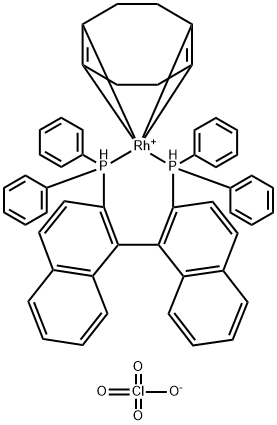 phenylphosphinobinaphthyl cyclooctadiene ruthenium perchl. Struktur