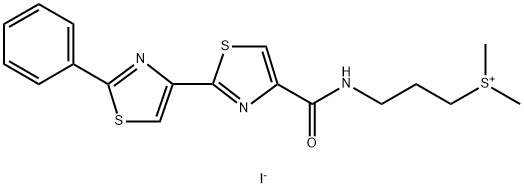 3-(2'-phenyl-2,4'-bithiazole-4-carboxamido)propyldimethylsulfonium Struktur