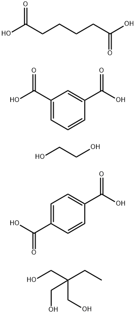 1,3-Benzenedicarboxylic acid, polymer with, 1,4-benzenedicarboxylic acid, 1,2-ethanediol, 2-ethyl-2-(hydroxymethyl)-1,3-propanediol and hexanedioic acid Struktur