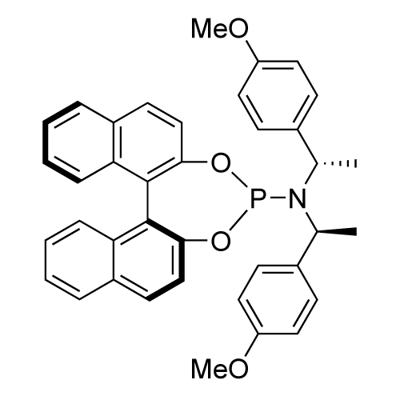 Dinaphtho[2,1-d:1',2'-f][1,3,2]dioxaphosphepin-4-amine, N,N-bis[(1S)-1-(4-methoxyphenyl)ethyl]-, (11bS)- Struktur