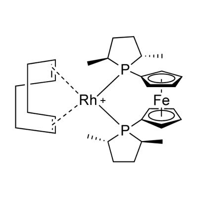 1,2-Bis((2S,5S)-2,5-dimethylphospholano)ethane(cyclooctadiene)rhodium(I) trifluoromethanesulfonate Struktur