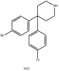 Piperidine, 4-(4-broMophenyl)-4-(4-chlorophenyl)-, hydrochloride (1:1) Struktur