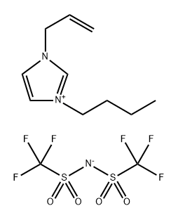 1-アリル-3-ブチルイミダゾリウムビス(トリフルオロメタンスルホニル)イミド 化學(xué)構(gòu)造式