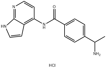 4-(1-Aminoethyl)-N-(1H-pyrrolo[2,3-b]pyridin-4-yl)benzamide dihydrochloride Struktur